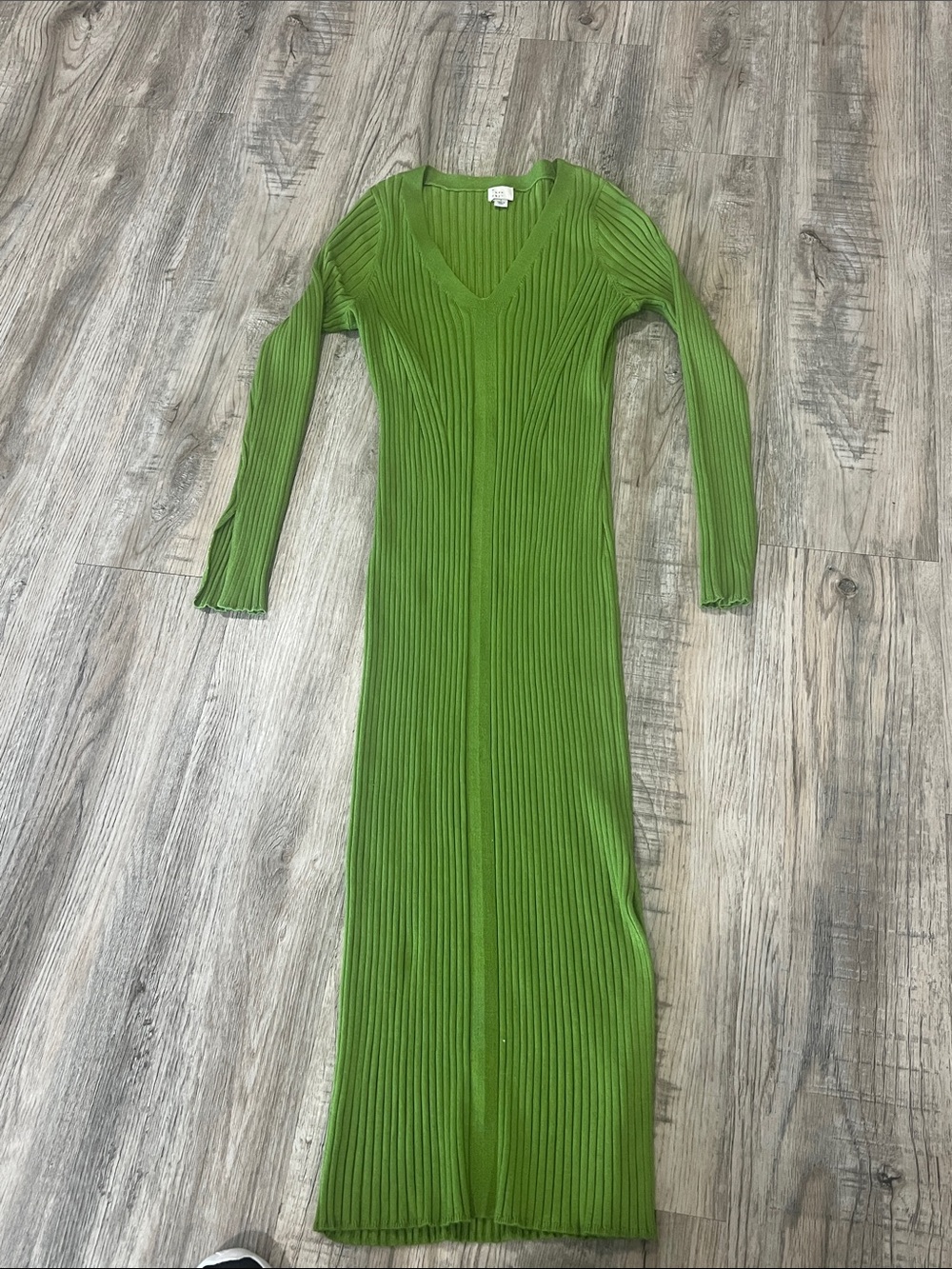 a new day Olive Green Ribbed V-Neck Maxi Dressing. Lots of stretch